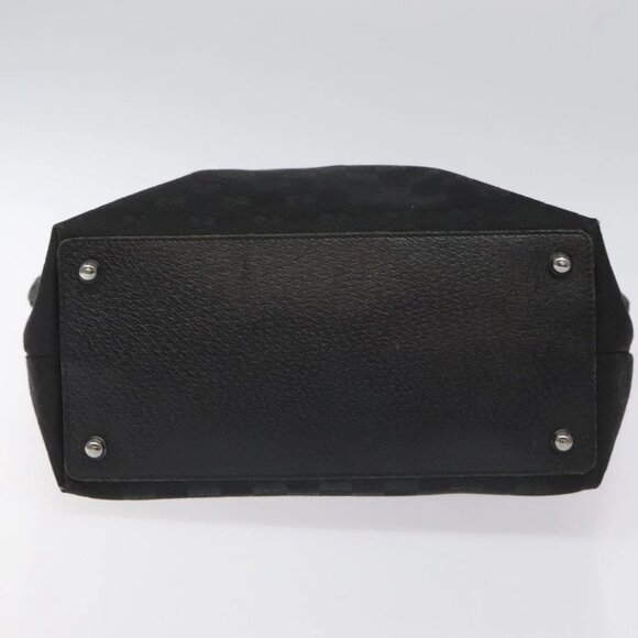 GUCCI GG Canvas Tote Bag Black Silver 120836 Auth - Picture 8 of 16